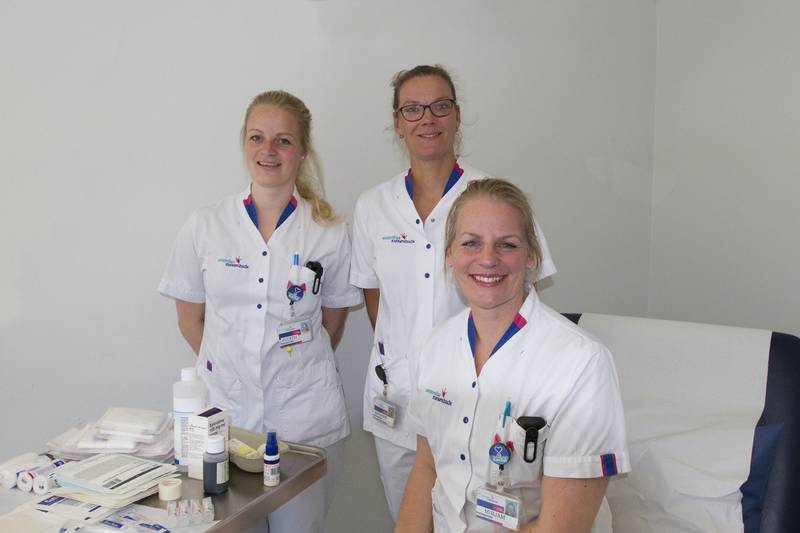 Wondconsulenten Judith Rijpma, Marianne Breimer en Mirjam van der Veer